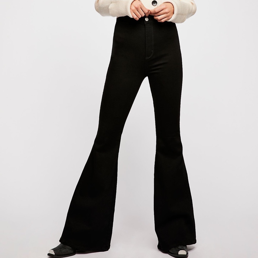 Free People Black Brooke Flare Jeans Sz. 29S